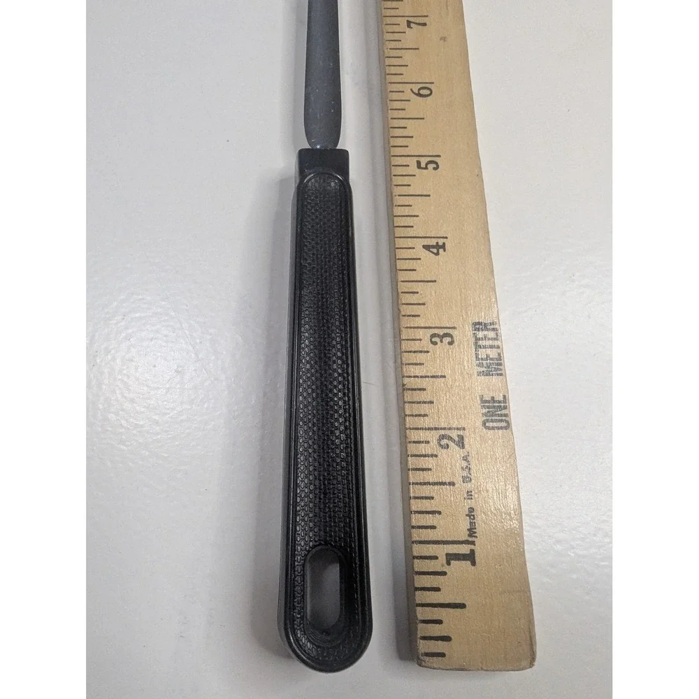 Vintage EKCO USA Meat Carving Fork Stainless Steel Black Handle 12.5 Inch